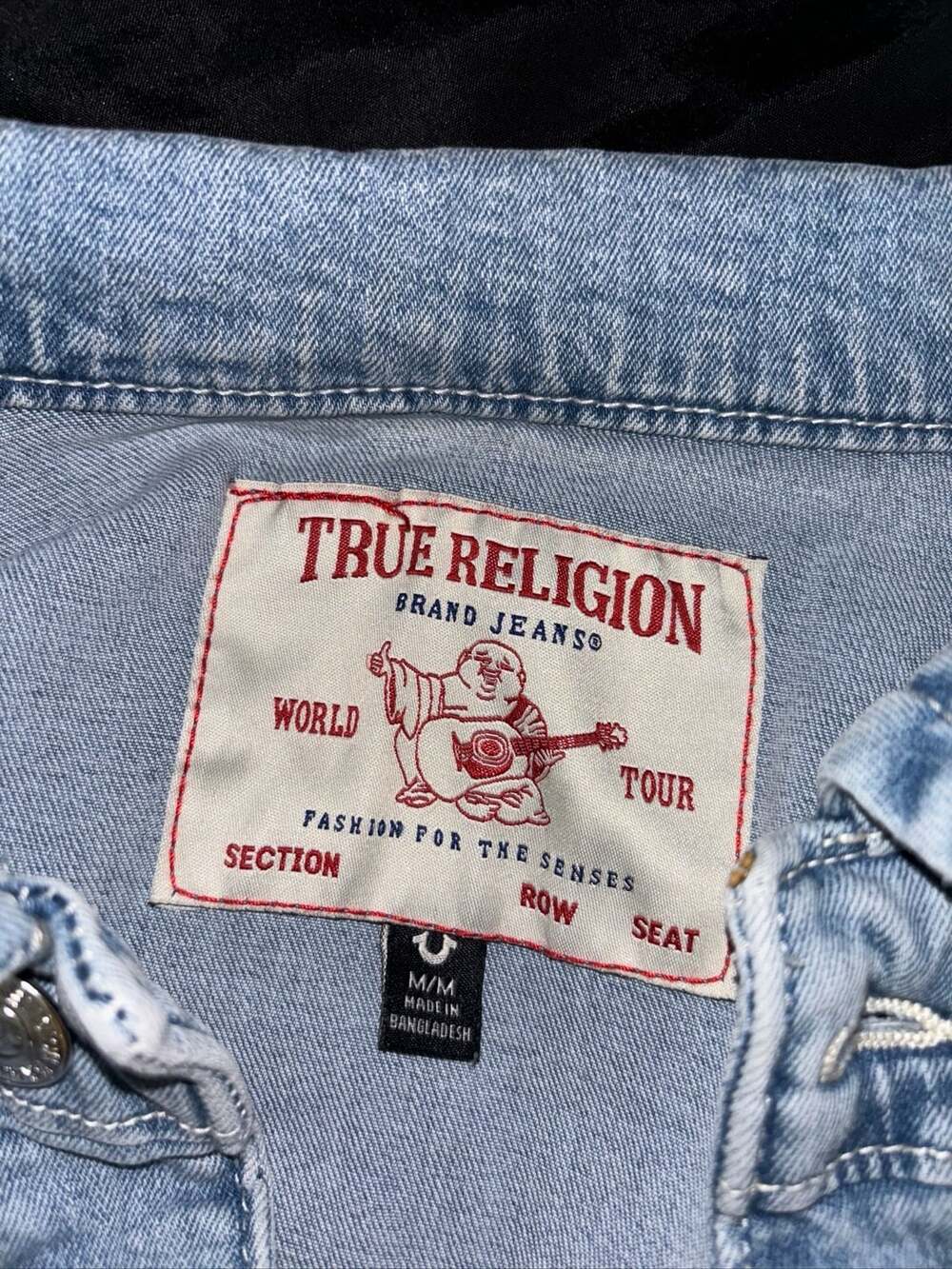True Religion Denim Trucker Jacket Size M Light Blue Wash